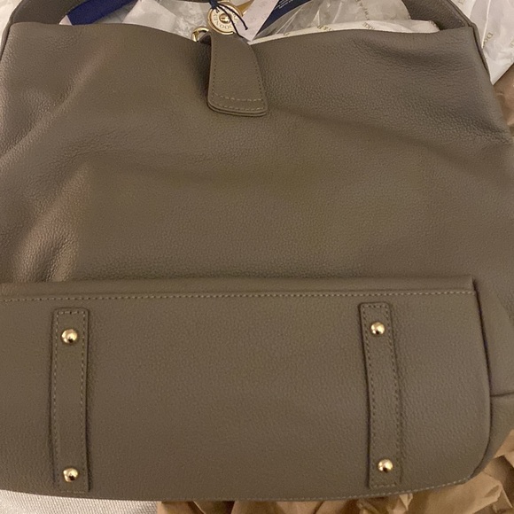 NWT Dooney & Bourke Logo Lock Shoulder Bag - Taupe - Picture 12 of 16